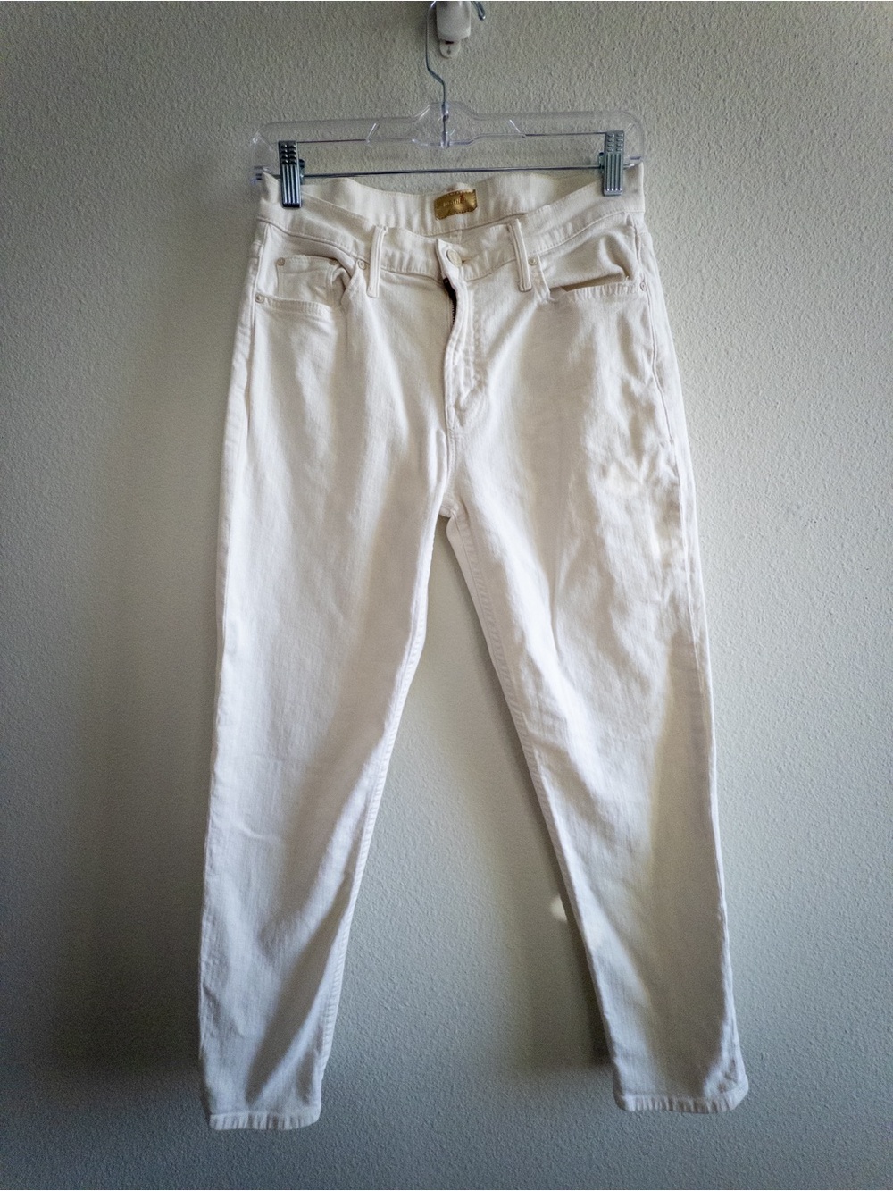MOTHER The Dropout in Whipping the Cream White Jeans size 25